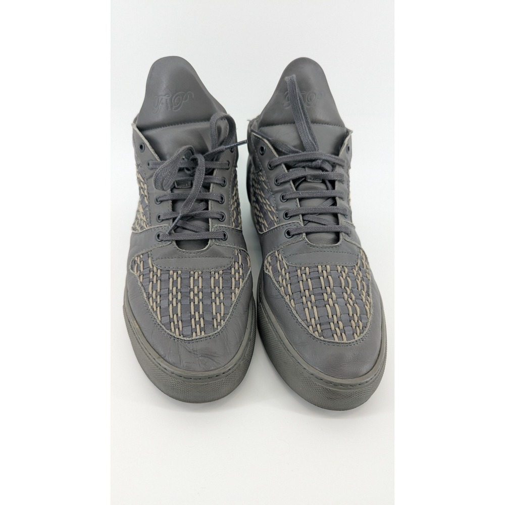 Filling Pieces Amsterdam Mid Top Woven Grey Leather Sneakers Mens 45 Handmade